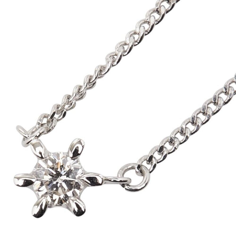 Unbranded Diamond Petite Platinum 850 Necklace Silver